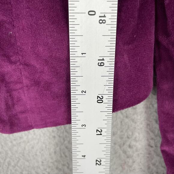 Arizona Jeans Blazer Womens Medium Purple Velvet Black Collar Lined Star Print - Picture 7 of 7